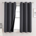 100% Blackout Curtains for Bedroom 54 Inches Long 2 Panels Set (42"W x 54"L (Pack of 2) / Dark Grey)
