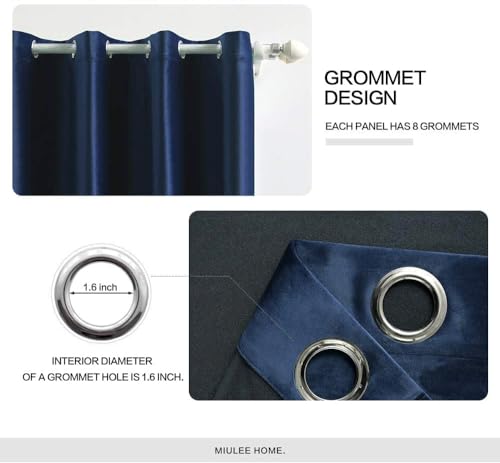 Velvet Curtains Royal Blue 52 x 96 Inch Length Set of 2 (Royal Blue / 52"W x 96"L (Pack of 2))