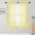 Sheer Curtains 63 Inch Length 2 Panels Set for Bedroom Living Room (Light Yellow / 42"W x 63"L (Pack of 2))