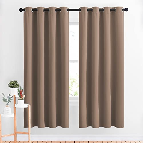 Kitchen Blackout Curtains and Drapes (Cappuccino / 52"W x 72"L (Pack of 2))