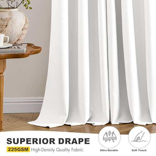 Blackout Curtains for Bedroom 2 Panels 50 x 63 Inch Long Pure White (Pure White / 50"W x 63"L (Pack of 2))