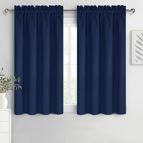 Blackout Curtains for Bedroom 52 x 54 Inch Long Navy Blue 2 Panels (Navy Blue / 52"W x 54"L (Pack of 2))