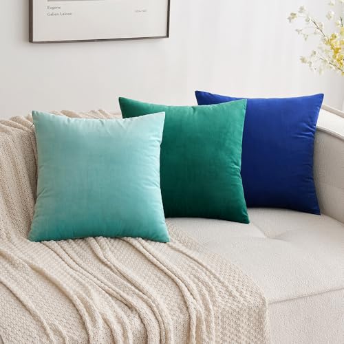 Velvet Throw Pillow Covers 20x20 Inch Pack of 2 Royal Blue (20" x 20" (Pack of 2) / Royal Blue)