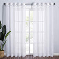 Voile Sheer Curtains for Windows (White / 70"W x 72"L (Pack of 2))