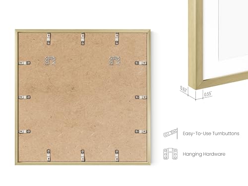 20x20 Gold Metal Picture Frames Matted to 16x16 (Set of 03 / Gold Metal / 20x20 in)