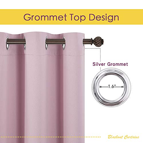 Room Darkening Curtains for Girls Room (Baby Pink / 42"W x 72"L (Pack of 2))