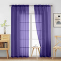 Purple Sheer Curtains 90 Inches Long 2 Panels (42"W x 90"L (Pack of 2) / Purple)