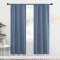Blackout Curtains for Living Curtains (Stone Blue / 34"W x 72"L (Pack of 2))