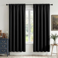 Black Blackout Curtains 63 inch Length 2 Panels Set (Black / 52"W x 63"L (Pack of 2))