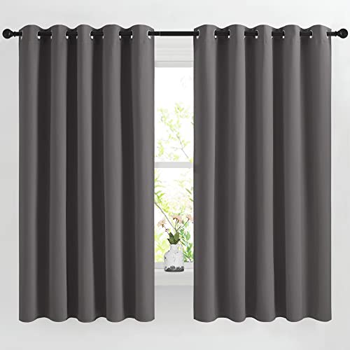 Blackout Curtains Panels for Bedroom (Grey / 66"W x 66"L (Pack of 2))