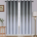 Grey to Grey White Ombre Room Darkening Curtains 72 Inch (52"W x 72"L (Pack of 2) / Grey to Grayish White)