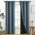 Stone Blue 100% Blackout Curtains Room Darkening Living Room 84L (Stone Blue / 38"W x 84"L (Pack of 2))