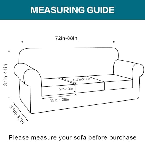 4 Piece Sofa Covers for 3 Cushion Couch Slipcover Soft Cover Dogs (Sofa (3 Cushion) / Caramel)
