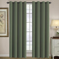 Blackout Curtain for Living Room Thermal Insulated Window Treatment Curtain Extra Long 96 inch Length Energy Saving Solid Grommet Top Blackout Drape (52"W x 96"L (Pack of 1) / Bronze Green)