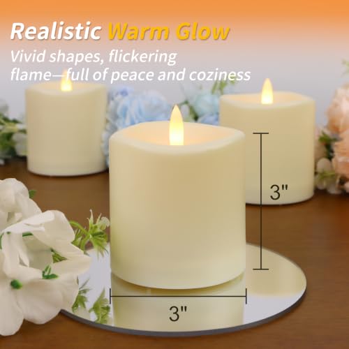 3"x3" Outdoor Waterproof Flameless LED Candles with Remote Timer
