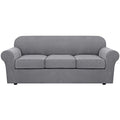 4 Piece Stretch Sofa Covers for 3 Cushion Couch Covers for Living Room Furniture Slipcovers (Large / Dove)
