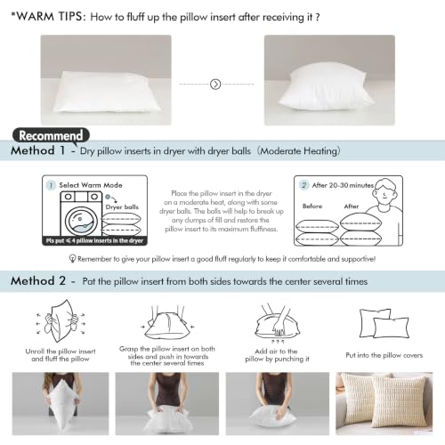 12x20 Throw Pillows Inserts 6 Pack (12x20 Inch)