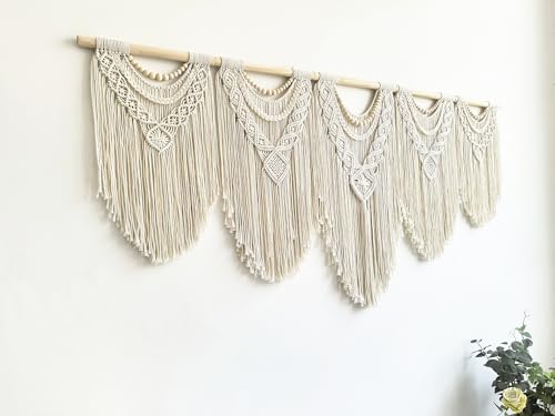 Extral Large macrame wall hanging (Wood Bead-A)