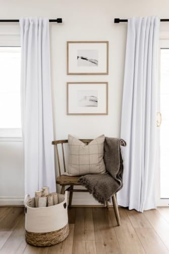 Bright White Total Blackout Curtains for Bedroom 84 Inch Long (Alba | Bright White / 50"W x 84"L (Pack of 2))