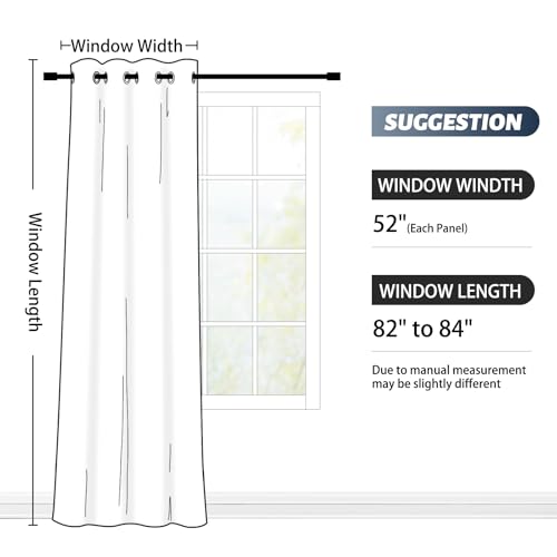 Blue to White Ombre Room Darkening Curtains 84 inches (52"W x 84"L (Pack of 1) / Blue Left)
