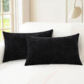 Decorative Couch Throw Pillow Covers 26 X 16 Inches Black (26" x 16" (Pack of 2) / Black)