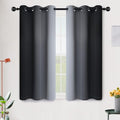 Ombre Black to Grey White Curtains for Living Room 42Wx45L (42"W x 45"L (Pack of 2) / Black)