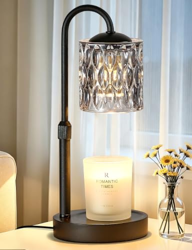 Dimmable Candle Warmer Lamp with Timer (Black-gray Glass)