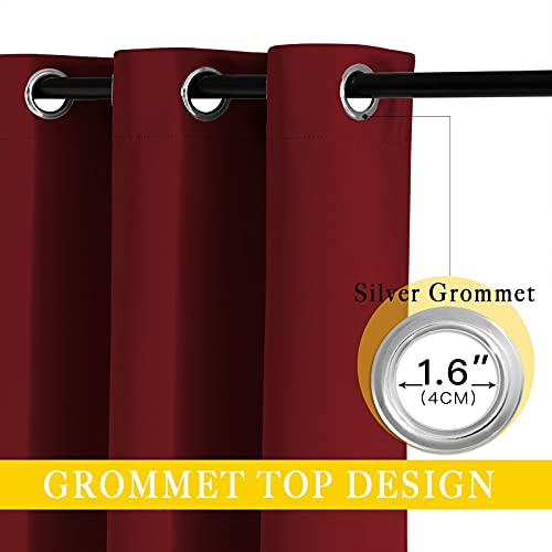 Glass Door Curtains for Window (Burgundy Red / 80"W x 84"L (Pack of 1))