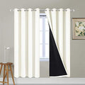Cream 100% Blackout Curtains 72 Inches Long for Bedroom 52" Wide (52"W x 72"L (Pack of 2) / Cream)