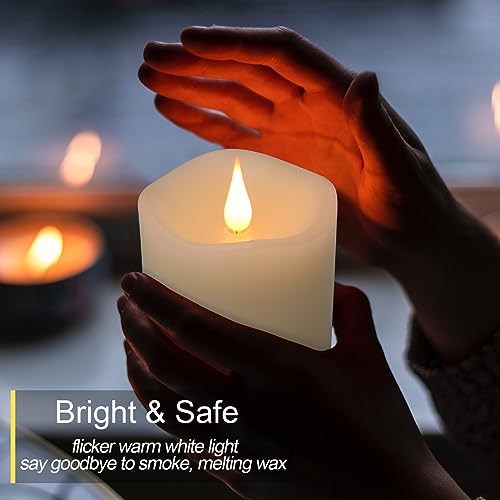 Flameless Candles Battery Operated with Remote Timer (3"x3"-2 Pack-Pillar)