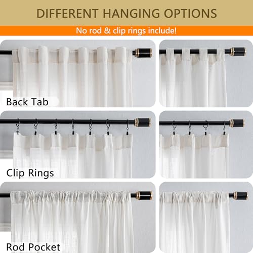 Natural Curtains for Living Room 1 Panel (Customsize / Natural)