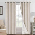100% Blackout Linen Curtains 90" L 2 Panels Natural (Natural / 52"W x 90"L (Pack of 2))