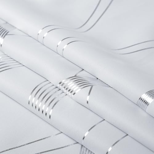 Greyish White Room Darkening Curtains for Living Room 84 inch Long (1 - Greyish White / 52"W x 84"L (Pack of 2))