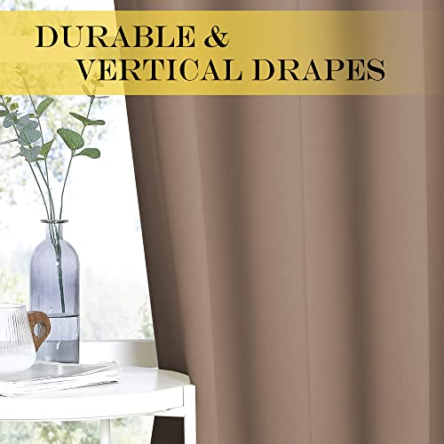 Blackout Curtains for Sliding Glass Door Room Divider Noise Reduce Curtain Panel Portable Window Screen Sliding Partition (Cappuccino / 100"W x 102"L (Pack of 1))