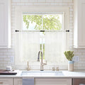 Short Sheer Curtains 30 Inch Length 2 Panels (Ivory / 29"W x 30"L (Pack of 2))