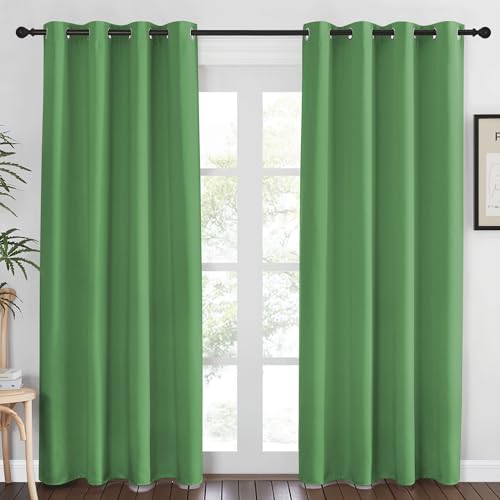Blackout Curtains 84 Inch Length (Froest Green / 52"W x 84"L (Pack of 1))