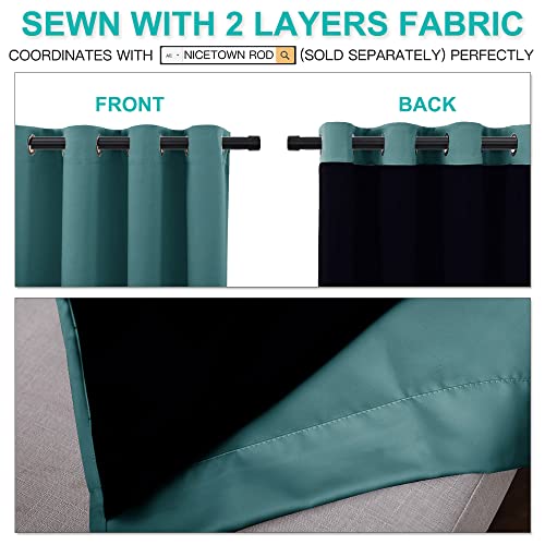 Complete 100% Blackout Curtain Set (Sea Teal / 52"W x 84"L (Pack of 2))