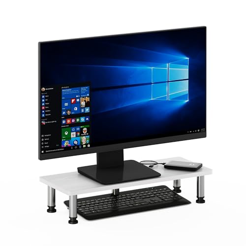 TURN-N-TUBE Toolless 23.6" Wide Monitor Stand Riser, White Oak (White Oak / 23.6 x 9.3 in. Rectangle)