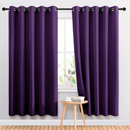 Bedroom Curtains Blackout Drapery Panels (Royal Purple / 70"W x 72"L (Pack of 2))