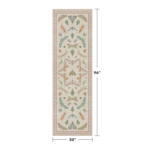 Insect Print 8ft Long Hallway Runner Rug (2'6" x 8' (Runner) / Beige Pink)