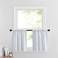 Cafe Curtains 24 inch Length (Greyish White / 29"W x 24"L (Pack of 2))