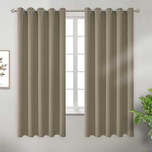 Cocoa Room Darkening Curtains 63 Inch for Bedroom (Cocoa / 70"W x 63"L (Pack of 2))
