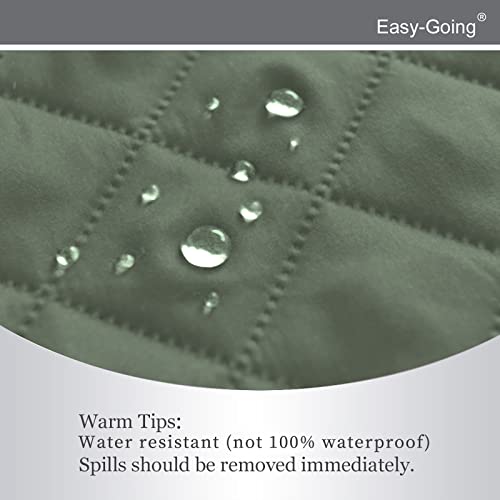 Recliner Chair Slipcover Reversible Sofa Cover Water Resistant Couch Cover Furniture Protector with Elastic Straps for Pets Dog (Greyish Green/Beige / Medium Recliner)