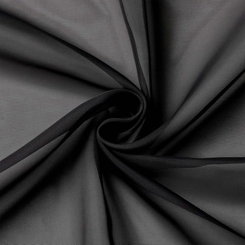 Kitchen Curtains 24 Inch Length Tier 2 Pieces (Black / 42"W x 24"L (Pack of 2))