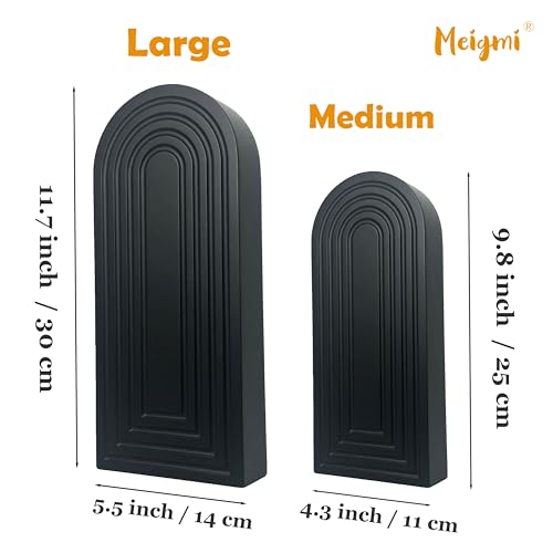 2 Pack Wooden Wall Vase Set (Black / Large)