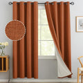 Burnt Orange Linen Curtains 72 Inches Long for Living Room (Linen Burnt Orange / 52"W x 72"L (Pack of 2))