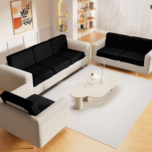 Waterproof Couch Cushion Covers for Pets (Black / 1 Chaise+3 Seater)