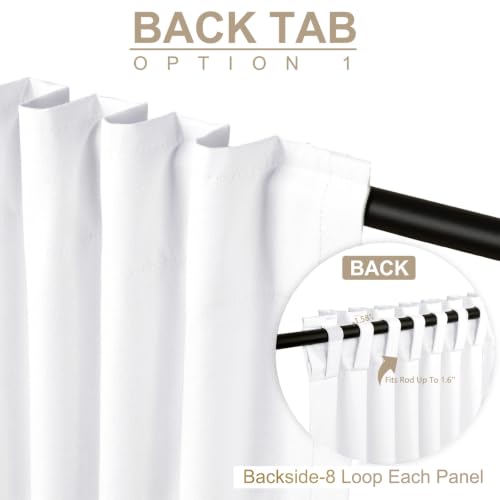 Bright White Total Blackout Curtains for Bedroom 84 Inch Long (Alba | Bright White / 50"W x 84"L (Pack of 2))