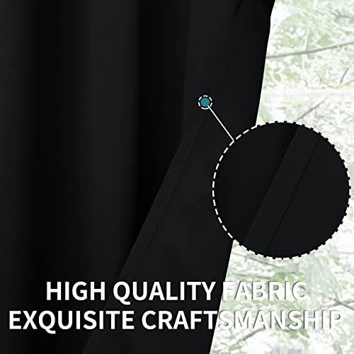 Black Blackout Curtains for Living Room 84 Inch Long (Black / 42"W x 84"L (Pack of 2))