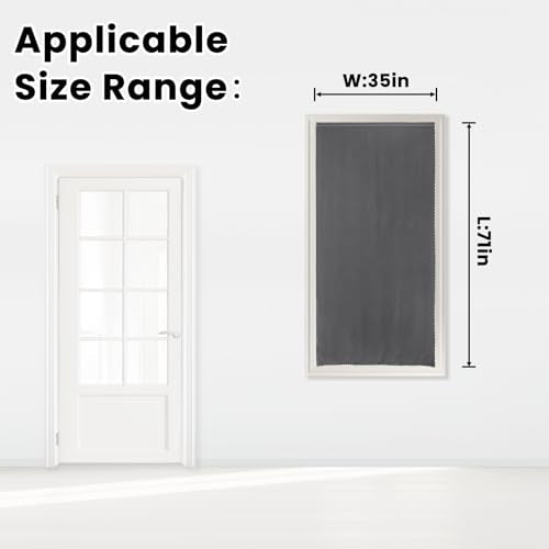 Magic Tape Stick On Curtains Window Shades Pull Down Blackout Window Cover Blackout Curtains for Bedroom No Drillng Self Adhesive Curtains No Rod Small Curtain (35"W x 71"L (Pack of 1) / Grey)